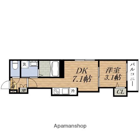 ソラーレ吹田(1DK/1階)の間取り写真