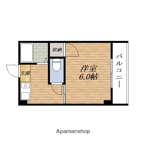 メゾン土井(1K/3階)の間取り写真