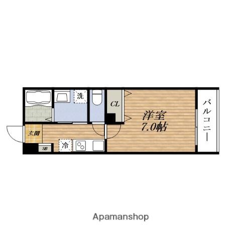 プルメリア阪大前(1K/2階)の間取り写真