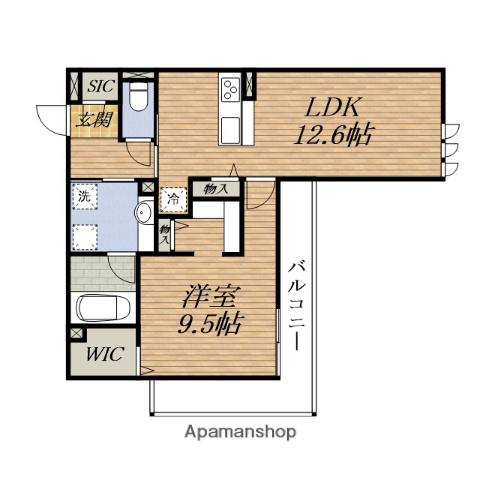 ダイワシティ中桜塚(1LDK/1階)の間取り写真