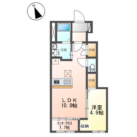 茨木市宇野辺アパート工事(1LDK/1階)の間取り写真