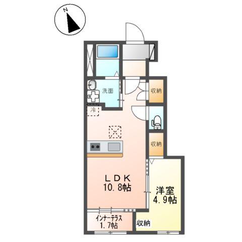 茨木市宇野辺アパート工事(1LDK/1階)の間取り写真
