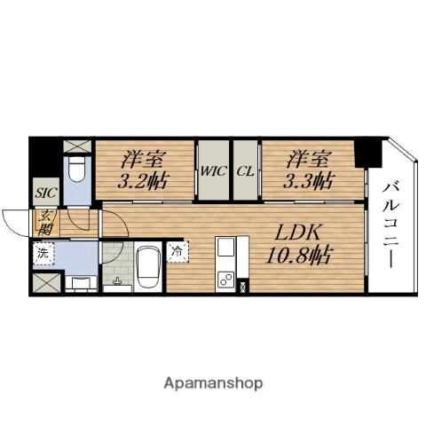 COMFORIA LIV東三国駅前ソルテラス(2LDK/2階)の間取り写真