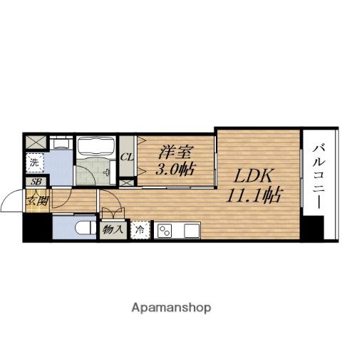 COMFORIA LIV東三国駅前ソルテラス(1LDK/7階)の間取り写真