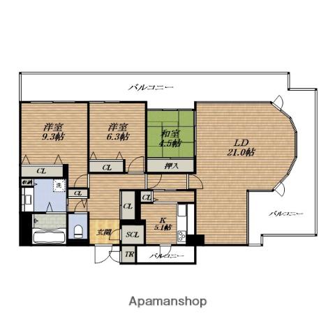 グランドメゾン万博公園南(3LDK/13階)の間取り写真