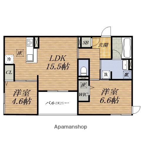 D-RESIDENCE大島町(2LDK/1階)の間取り写真