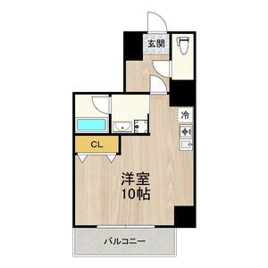 レジデンス釣鐘(1K/3階)の間取り写真