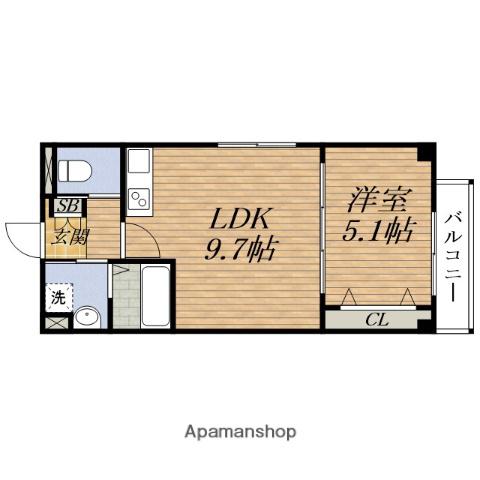 NUT 正雀(1LDK/1階)の間取り写真
