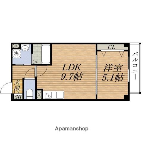 NUT 正雀(1LDK/3階)の間取り写真