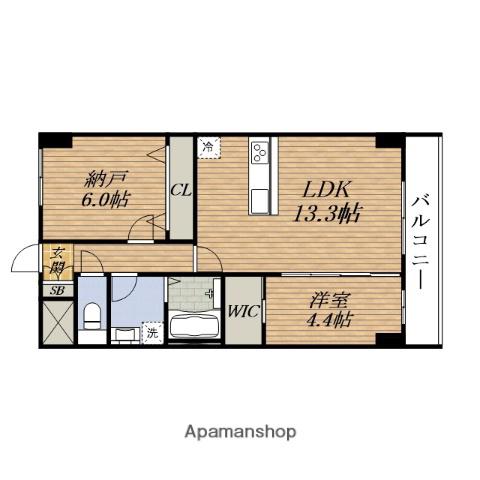 GROOVE TOYONAKA RESIDENCE(2LDK/4階)の間取り写真