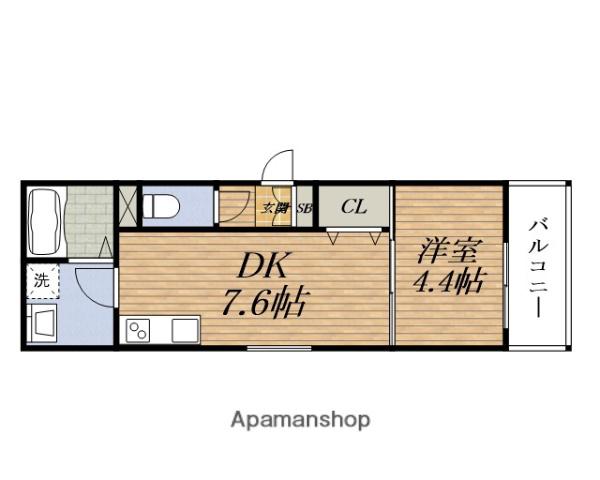 メゾンCOCO TARUMI(1DK/3階)の間取り写真