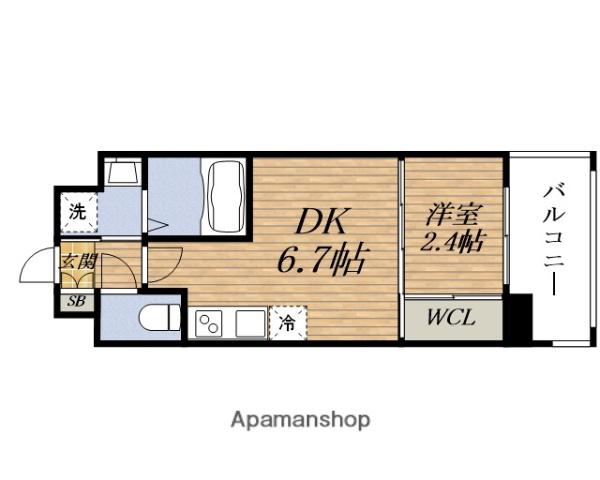 SERENITE新大阪アリエ(1DK/2階)の間取り写真