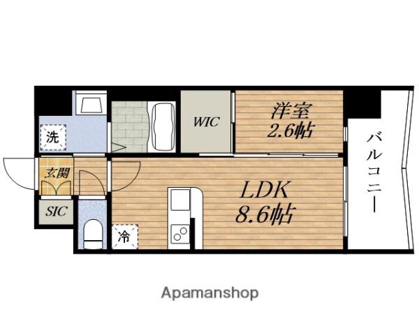 SERENITE新大阪アリエ(1LDK/8階)の間取り写真