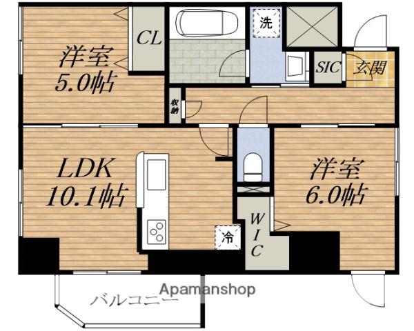 DAIWA CITY新大阪(2LDK/8階)の間取り写真
