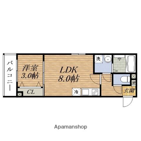 アストラ キシベ(1LDK/1階)の間取り写真