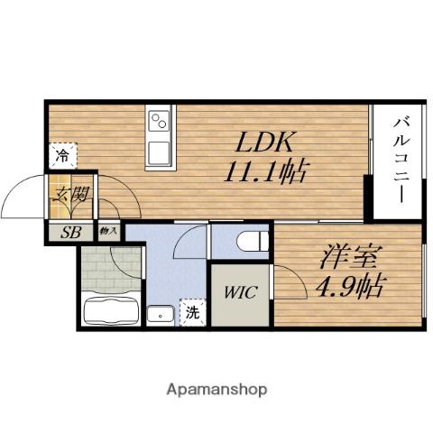 WELL SQUARE豊中本町(1LDK/1階)の間取り写真