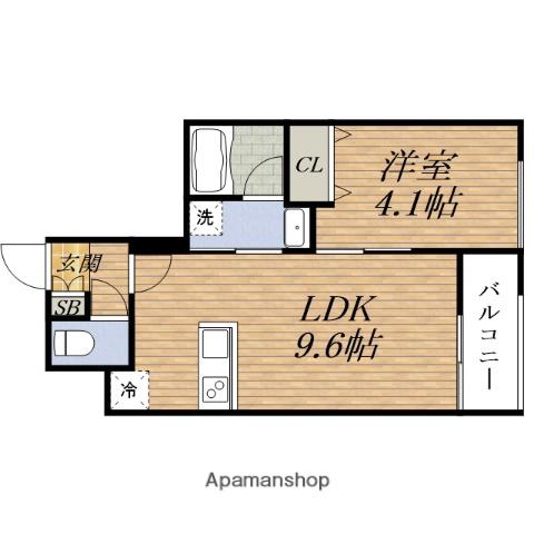 WELL SQUARE豊中本町(1LDK/1階)の間取り写真