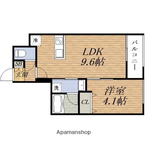 WELL SQUARE豊中本町(1LDK/1階)の間取り写真