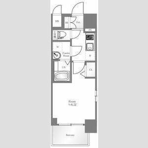 エスリード中之島ザ・コア(1K/9階)の間取り写真