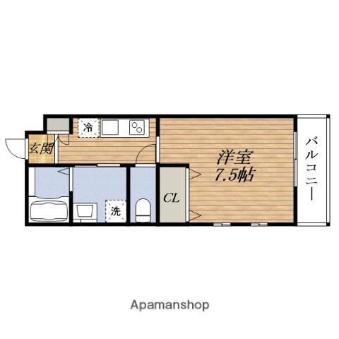 プルメリア カンダイマエ(1K/3階)の間取り写真