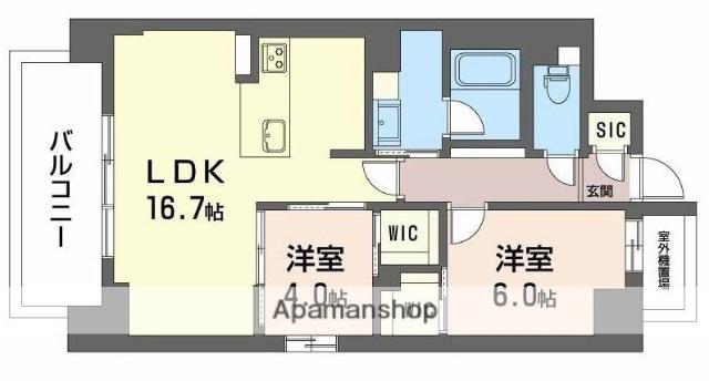 グラン セレニオ 江坂(2LDK/7階)の間取り写真