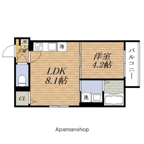 グリッタ— KAMISHINJO(1LDK/3階)の間取り写真