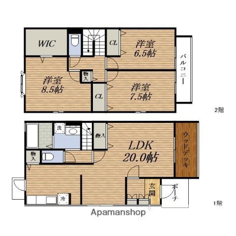 アロマコート　Ａ(3LDK)の間取り写真