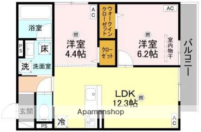 D-RESIDENCE OKAMACHI(2LDK/3階)の間取り写真