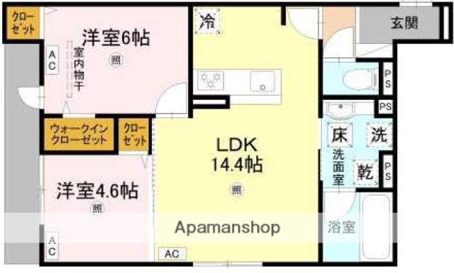 D-RESIDENCE OKAMACHI(2LDK/3階)の間取り写真