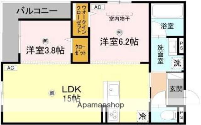 D-RESIDENCE OKAMACHI(2LDK/3階)の間取り写真