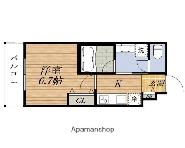 ウェルスクエア IKEDA井口堂(1K/3階)の間取り写真