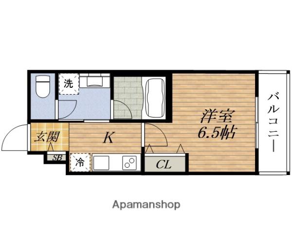 ウェルスクエア IKEDA井口堂(1K/2階)の間取り写真