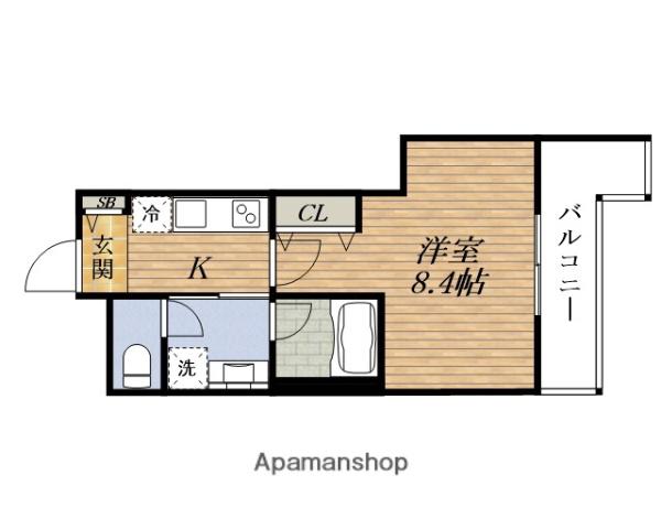 ウェルスクエア池田井口堂(1K/3階)の間取り写真