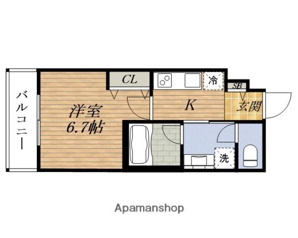 ウェルスクエア IKEDA井口堂(1K/3階)の間取り写真