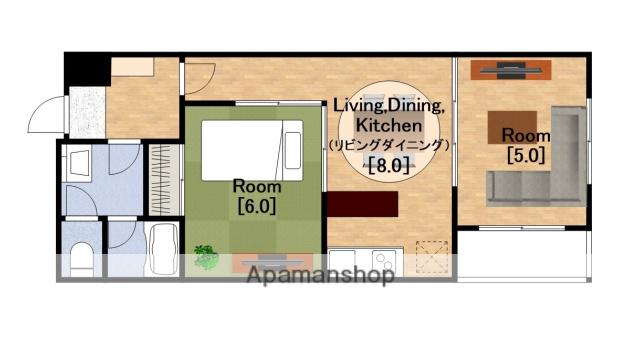 サンプラザ浪速2番館(2LDK/8階)の間取り写真