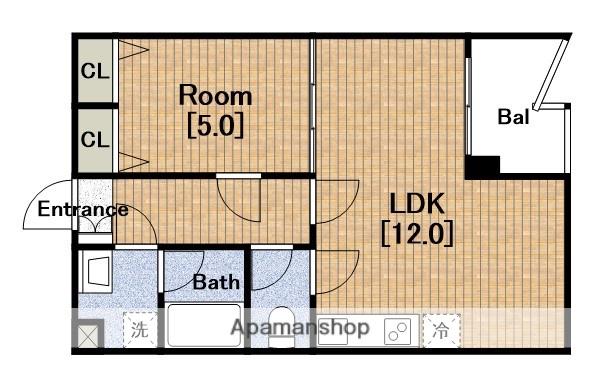 フェルザ今宮戎KREHL難波南(1LDK/3階)の間取り写真