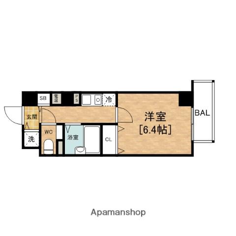 コモグランツ(1K/7階)の間取り写真