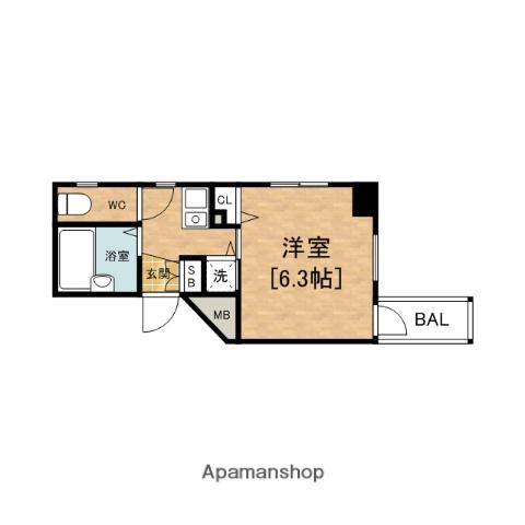プレサンス心斎橋イースト(1K/3階)の間取り写真
