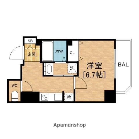 スワンズ江戸堀ウエストパーク(1K/10階)の間取り写真
