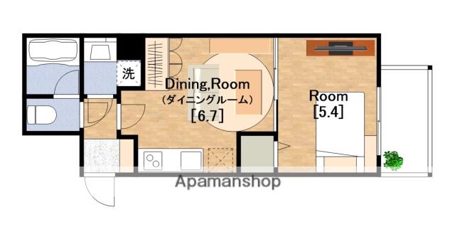 TLRレジデンス難波東(1DK/4階)の間取り写真