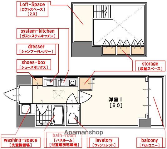 エステムコート難波ミューステージ(1K/6階)の間取り写真