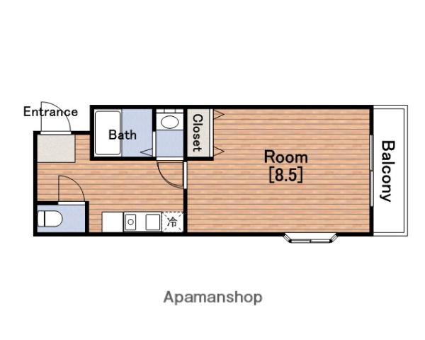 ヴェローナ(1K/7階)の間取り写真