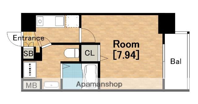 セレニテ難波西(1K/2階)の間取り写真