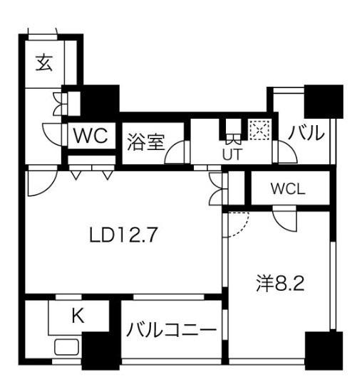 アルグラッドザ・タワー心斎橋(1LDK/8階)の間取り写真
