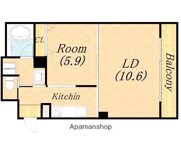 CITY SPIRE難波ウエストⅡ(1LDK/3階)の間取り写真