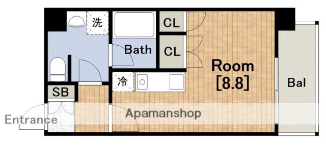 アスリート本町西(1K/4階)の間取り写真