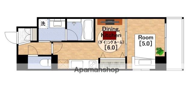 BRAVI南堀江(1DK/3階)の間取り写真