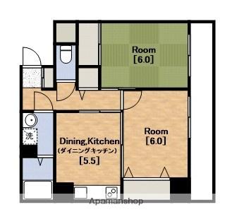 クレールタキタ(2DK/4階)の間取り写真