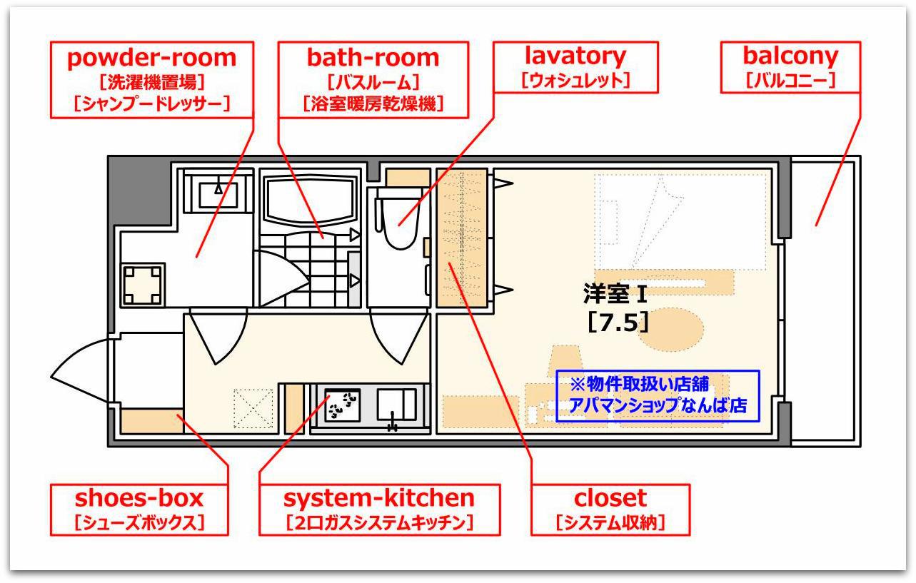 アーバネックス・谷町(1K/11階)の間取り写真