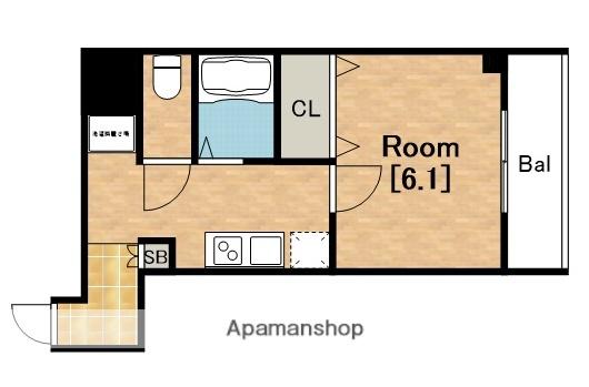 フィレンツェ船場南(1K/1階)の間取り写真